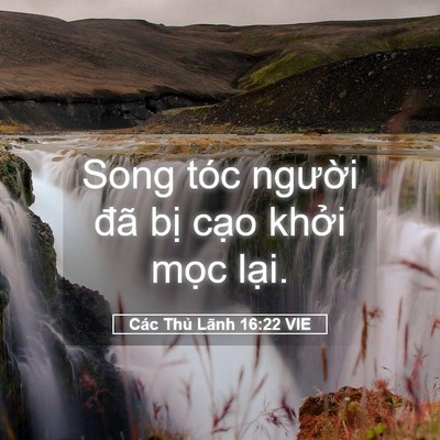 Picture 05 - Các Thủ Lãnh 16:22 VIE - Song tóc người đã bị cạo khởi mọc - Bible Verse Picture
