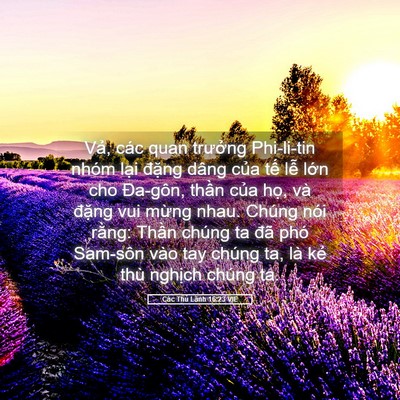 Picture 05 - Các Thủ Lãnh 16:23 VIE - Vả, các quan trưởng Phi-li-tin nhóm lại - Bible Verse Picture