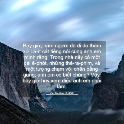 Picture 05 - Các Thủ Lãnh 18:14 VIE - Bấy giờ, năm người đã đi do thám xứ - Bible Verse Picture