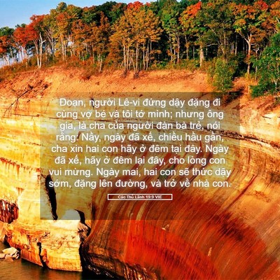 Picture 05 - Các Thủ Lãnh 19:9 VIE - Đoạn, người Lê-vi đứng dậy đặng - Bible Verse Picture