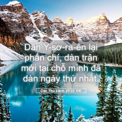 Picture 05 - Các Thủ Lãnh 20:22 VIE - Dân Y-sơ-ra-ên lại phấn chí, dàn trận - Bible Verse Picture