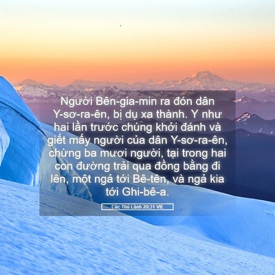 Picture 05 - Các Thủ Lãnh 20:31 VIE - Người Bên-gia-min ra đón dân Y-sơ-ra-ên, - Bible Verse Picture