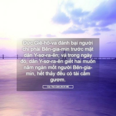 Picture 05 - Các Thủ Lãnh 20:35 VIE - Đức Giê-hô-va đánh bại người chi - Bible Verse Picture