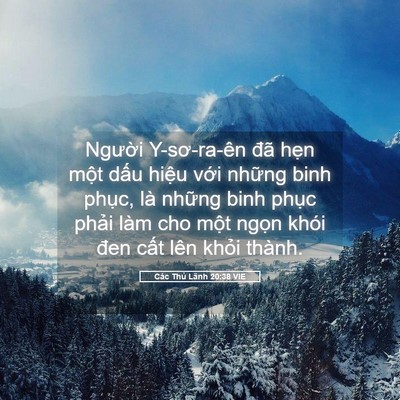 Picture 05 - Các Thủ Lãnh 20:38 VIE - Người Y-sơ-ra-ên đã hẹn một dấu - Bible Verse Picture