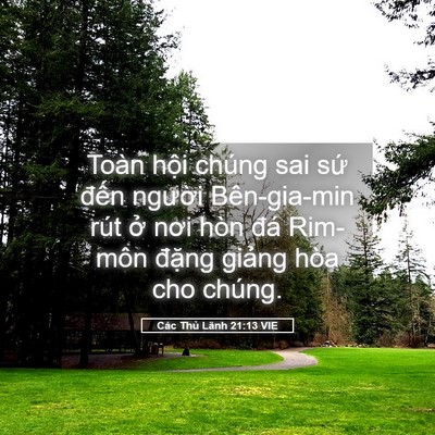 Picture 05 - Các Thủ Lãnh 21:13 VIE - Toàn hội chúng sai sứ đến người - Bible Verse Picture