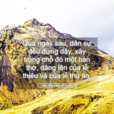 Picture 05 - Các Thủ Lãnh 21:4 VIE - Qua ngày sau, dân sự đều đứng dậy, - Bible Verse Picture