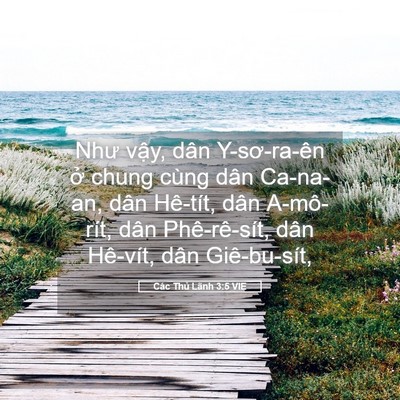 Picture 05 - Các Thủ Lãnh 3:5 VIE - Như vậy, dân Y-sơ-ra-ên ở chung cùng - Bible Verse Picture