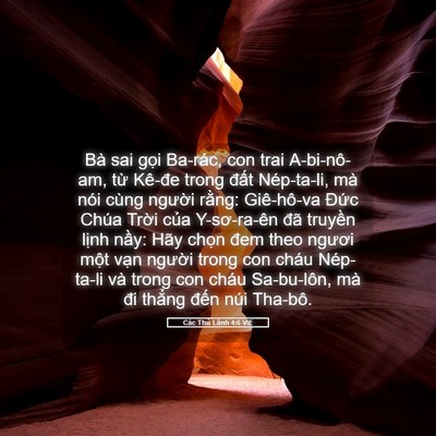 Picture 05 - Các Thủ Lãnh 4:6 VIE - Bà sai gọi Ba-rác, con trai A-bi-nô-am, từ - Bible Verse Picture