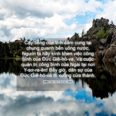 Picture 05 - Các Thủ Lãnh 5:11 VIE - Cậy tiếng của lính cầm cung tại chung - Bible Verse Picture
