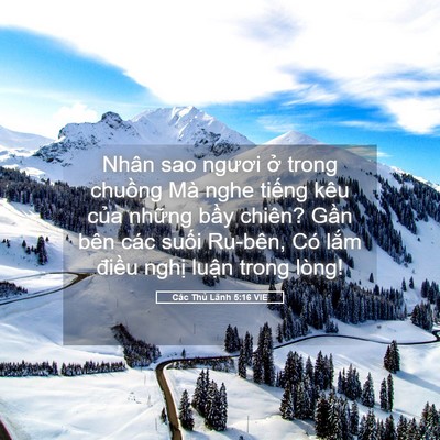 Picture 05 - Các Thủ Lãnh 5:16 VIE - Nhân sao ngươi ở trong chuồng Mà nghe - Bible Verse Picture
