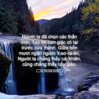 Picture 05 - Các Thủ Lãnh 5:8 VIE - Người ta đã chọn các thần mới: Tức - Bible Verse Picture