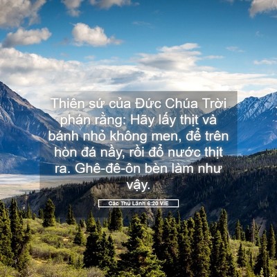 Picture 05 - Các Thủ Lãnh 6:20 VIE - Thiên sứ của Đức Chúa Trời phán - Bible Verse Picture
