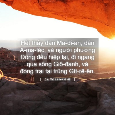 Picture 05 - Các Thủ Lãnh 6:33 VIE - Hết thảy dân Ma-đi-an, dân A-ma-léc, và - Bible Verse Picture