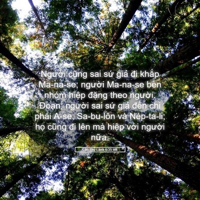 Picture 05 - Các Thủ Lãnh 6:35 VIE - Người cũng sai sứ giả đi khắp - Bible Verse Picture