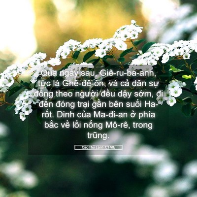 Picture 05 - Các Thủ Lãnh 7:1 VIE - Qua ngày sau, Giê-ru-ba-anh, tức là - Bible Verse Picture