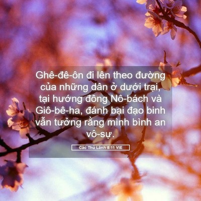 Picture 05 - Các Thủ Lãnh 8:11 VIE - Ghê-đê-ôn đi lên theo đường của - Bible Verse Picture
