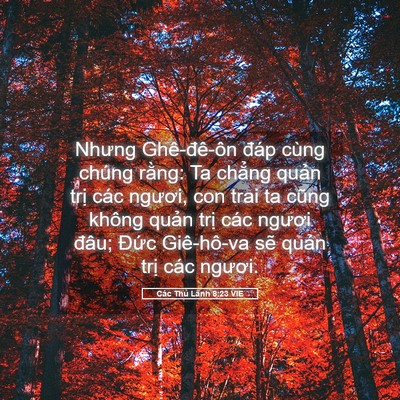 Picture 05 - Các Thủ Lãnh 8:23 VIE - Nhưng Ghê-đê-ôn đáp cùng chúng rằng: - Bible Verse Picture