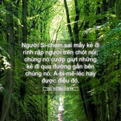 Picture 05 - Các Thủ Lãnh 9:25 VIE - Người Si-chem sai mấy kẻ đi rình rập - Bible Verse Picture