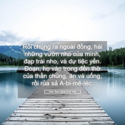 Picture 05 - Các Thủ Lãnh 9:27 VIE - Rồi chúng ra ngoài đồng, hái những - Bible Verse Picture