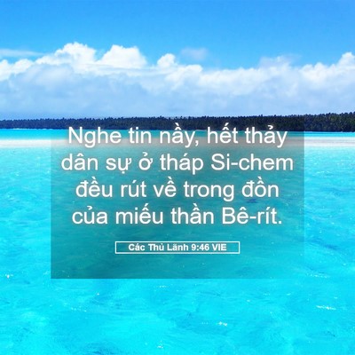 Picture 05 - Các Thủ Lãnh 9:46 VIE - Nghe tin nầy, hết thảy dân sự ở tháp - Bible Verse Picture