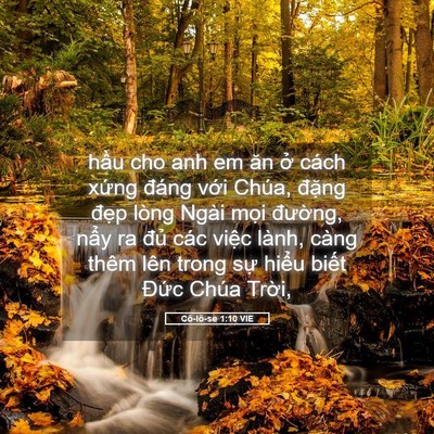 Picture 05 - Cô-lô-se 1:10 VIE - hầu cho anh em ăn ở cách xứng đáng - Bible Verse Picture