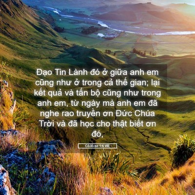 Picture 05 - Cô-lô-se 1:6 VIE - Đạo Tin Lành đó ở giữa anh em cũng - Bible Verse Picture