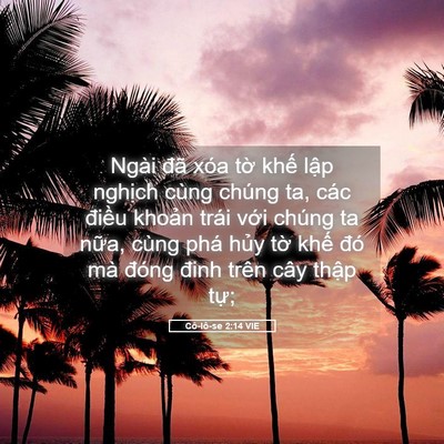 Picture 05 - Cô-lô-se 2:14 VIE - Ngài đã xóa tờ khế lập nghịch cùng - Bible Verse Picture