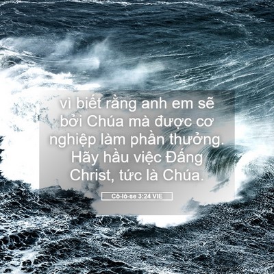 Picture 05 - Cô-lô-se 3:24 VIE - vì biết rằng anh em sẽ bởi Chúa mà - Bible Verse Picture