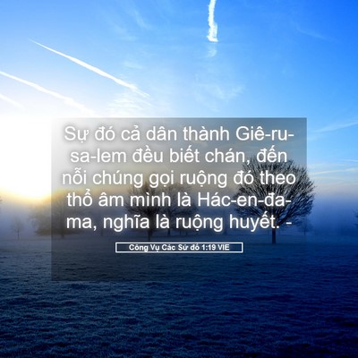 Picture 05 - Công Vụ Các Sứ đồ 1:19 VIE - Sự đó cả dân thành Giê-ru-sa-lem đều - Bible Verse Picture