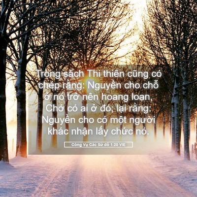 Picture 05 - Công Vụ Các Sứ đồ 1:20 VIE - Trong sách Thi thiên cũng có chép rằng: - Bible Verse Picture