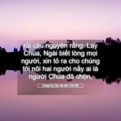 Picture 05 - Công Vụ Các Sứ đồ 1:24 VIE - rồi cầu nguyện rằng: Lạy Chúa, Ngài - Bible Verse Picture