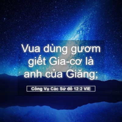 Picture 05 - Công Vụ Các Sứ đồ 12:2 VIE - Vua dùng gươm giết Gia-cơ là anh của - Bible Verse Picture