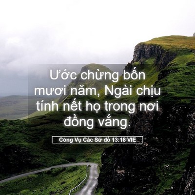 Picture 05 - Công Vụ Các Sứ đồ 13:18 VIE - Ước chừng bốn mươi năm, Ngài chịu - Bible Verse Picture