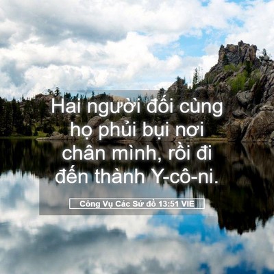 Picture 05 - Công Vụ Các Sứ đồ 13:51 VIE - Hai người đối cùng họ phủi bụi nơi - Bible Verse Picture