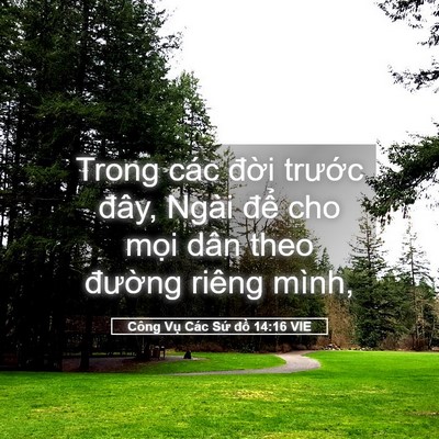 Picture 05 - Công Vụ Các Sứ đồ 14:16 VIE - Trong các đời trước đây, Ngài để cho - Bible Verse Picture