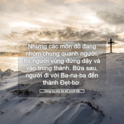 Picture 05 - Công Vụ Các Sứ đồ 14:20 VIE - Nhưng các môn đồ đang nhóm chung quanh - Bible Verse Picture
