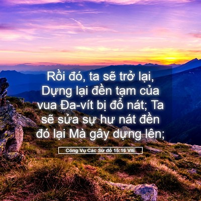 Picture 05 - Công Vụ Các Sứ đồ 15:16 VIE - Rồi đó, ta sẽ trở lại, Dựng lại - Bible Verse Picture