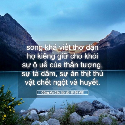 Picture 05 - Công Vụ Các Sứ đồ 15:20 VIE - song khá viết thơ dặn họ kiêng giữ cho - Bible Verse Picture