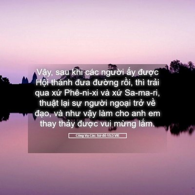 Picture 05 - Công Vụ Các Sứ đồ 15:3 VIE - Vậy, sau khi các người ấy được Hội - Bible Verse Picture