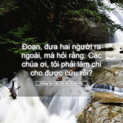 Picture 05 - Công Vụ Các Sứ đồ 16:30 VIE - Đoạn, đưa hai người ra ngoài, mà hỏi - Bible Verse Picture