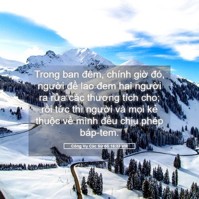 Picture 05 - Công Vụ Các Sứ đồ 16:33 VIE - Trong ban đêm, chính giờ đó, người - Bible Verse Picture