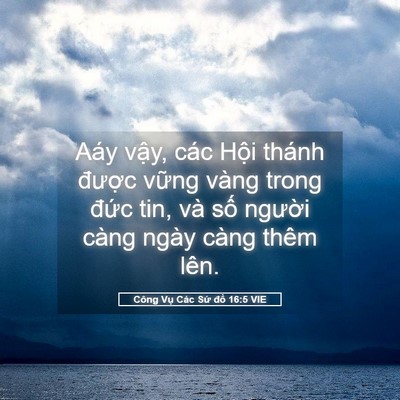 Picture 05 - Công Vụ Các Sứ đồ 16:5 VIE - Aáy vậy, các Hội thánh được vững - Bible Verse Picture