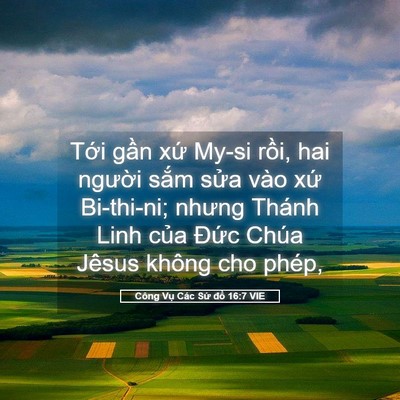Picture 05 - Công Vụ Các Sứ đồ 16:7 VIE - Tới gần xứ My-si rồi, hai người sắm - Bible Verse Picture