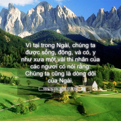 Picture 05 - Công Vụ Các Sứ đồ 17:28 VIE - Vì tại trong Ngài, chúng ta được sống, - Bible Verse Picture