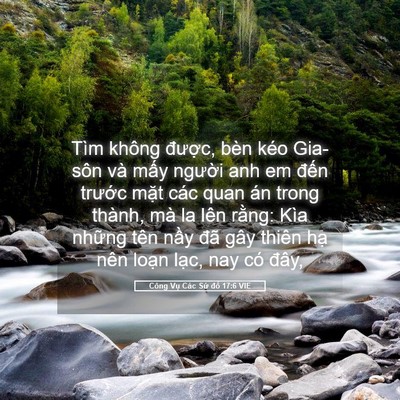 Picture 05 - Công Vụ Các Sứ đồ 17:6 VIE - Tìm không được, bèn kéo Gia-sôn và - Bible Verse Picture