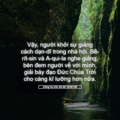Picture 05 - Công Vụ Các Sứ đồ 18:26 VIE - Vậy, người khởi sự giảng cách - Bible Verse Picture