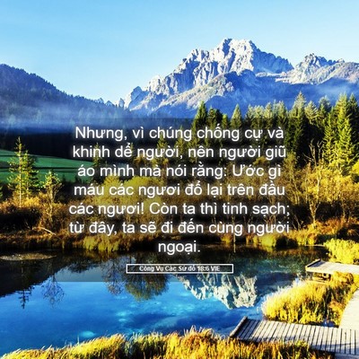 Picture 05 - Công Vụ Các Sứ đồ 18:6 VIE - Nhưng, vì chúng chống cự và khinh dể - Bible Verse Picture