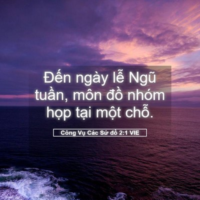 Picture 05 - Công Vụ Các Sứ đồ 2:1 VIE - Đến ngày lễ Ngũ tuần, môn đồ nhóm - Bible Verse Picture