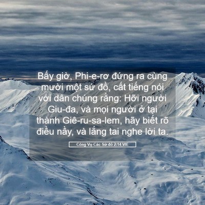 Picture 05 - Công Vụ Các Sứ đồ 2:14 VIE - Bấy giờ, Phi-e-rơ đứng ra cùng mười - Bible Verse Picture