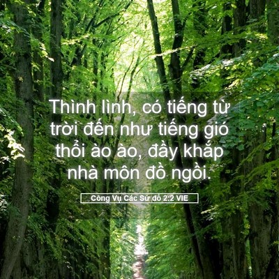 Picture 05 - Công Vụ Các Sứ đồ 2:2 VIE - Thình lình, có tiếng từ trời đến như - Bible Verse Picture